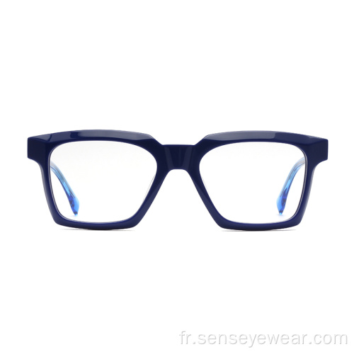 Vintage Design Biseau Cadre Acétate Lunes Optical